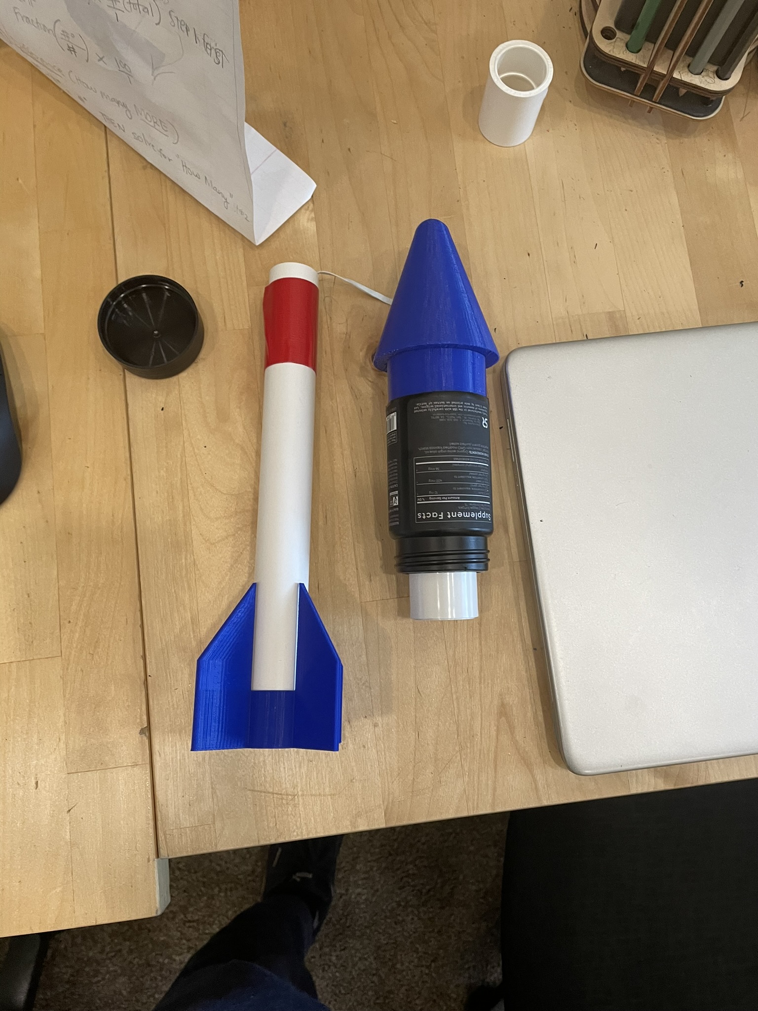 Model rocket used for testing sugar rocket designs